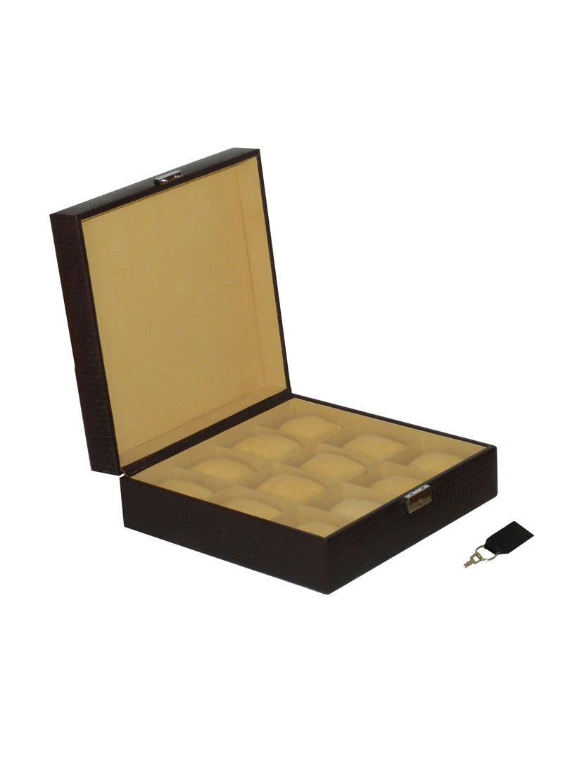 LAVERI LEATHER - Laveri Watch Box for Men Women (12 Slots), Premium  Leather Watch Case  Organizer with Lock, Removable Pillow - Image 1