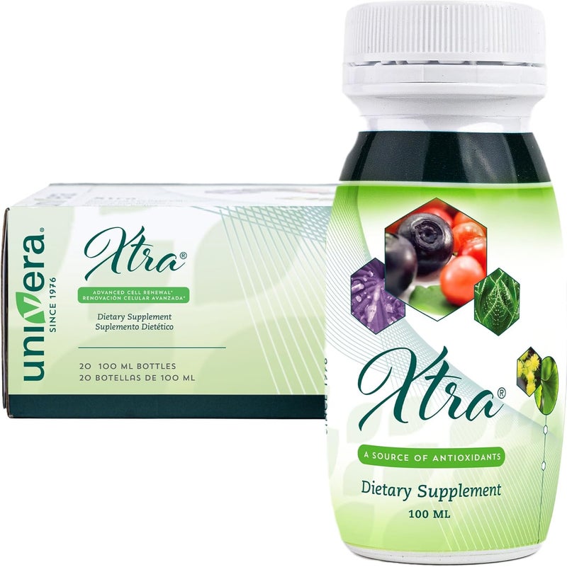 Univera Xtra Minis Multimineral fruites Complex 15 Natural Ingredients Stress Management Focus  Clarity Joint Comfort Antioxidant Protection  338 Fl Oz Pack of 20 - Image 1