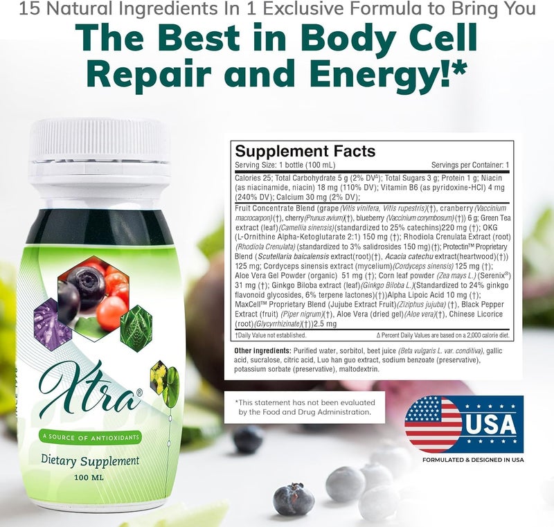 Univera Xtra Minis Multimineral fruites Complex 15 Natural Ingredients Stress Management Focus  Clarity Joint Comfort Antioxidant Protection  338 Fl Oz Pack of 20 - Image 3