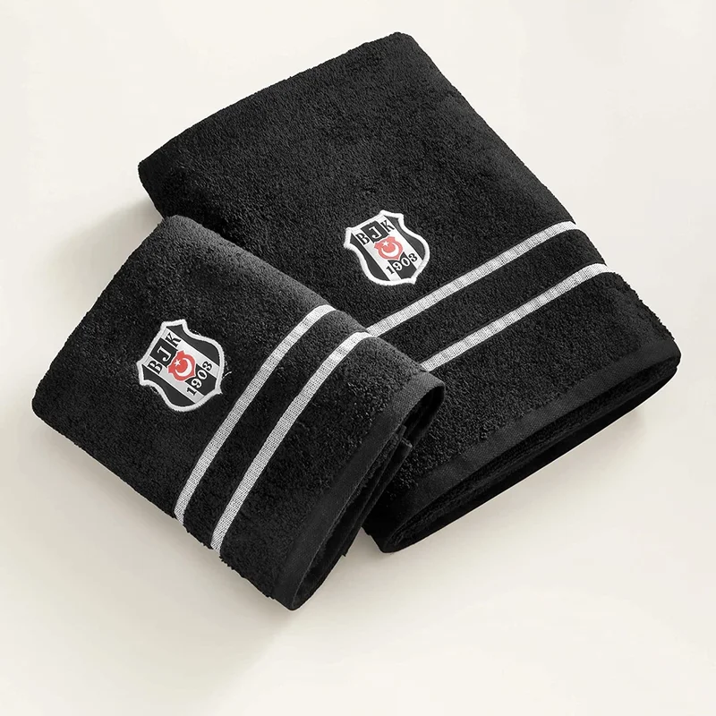 TA Crown Licensed Beşiktaş Crest Cotton 70 x 140 cm Bath Towel (Black)