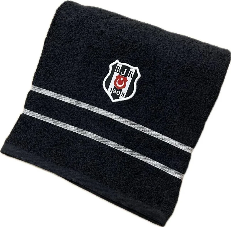 TA Crown Licensed Beşiktaş Crest Cotton 70 x 140 cm Bath Towel (Black)