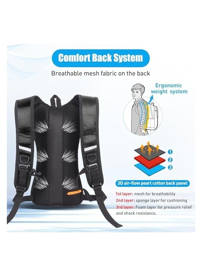 Green Tiger Hydration Backpack Adjustable Vest, Splashproof Shoulder Bag Cycling Backpack for Men & Women, Running Backpack with Night Reflective Strip Outdoor Bicycle Riding Hiking Mountaineering Touring - Image 3
