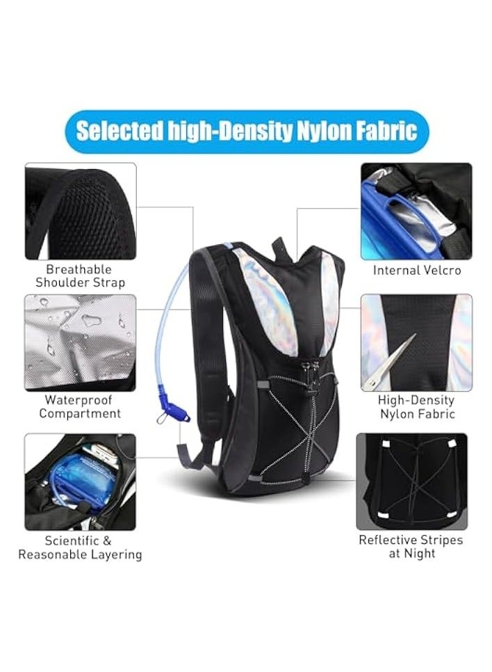 Green Tiger Hydration Backpack Adjustable Vest, Splashproof Shoulder Bag Cycling Backpack for Men & Women, Running Backpack with Night Reflective Strip Outdoor Bicycle Riding Hiking Mountaineering Touring - Image 4