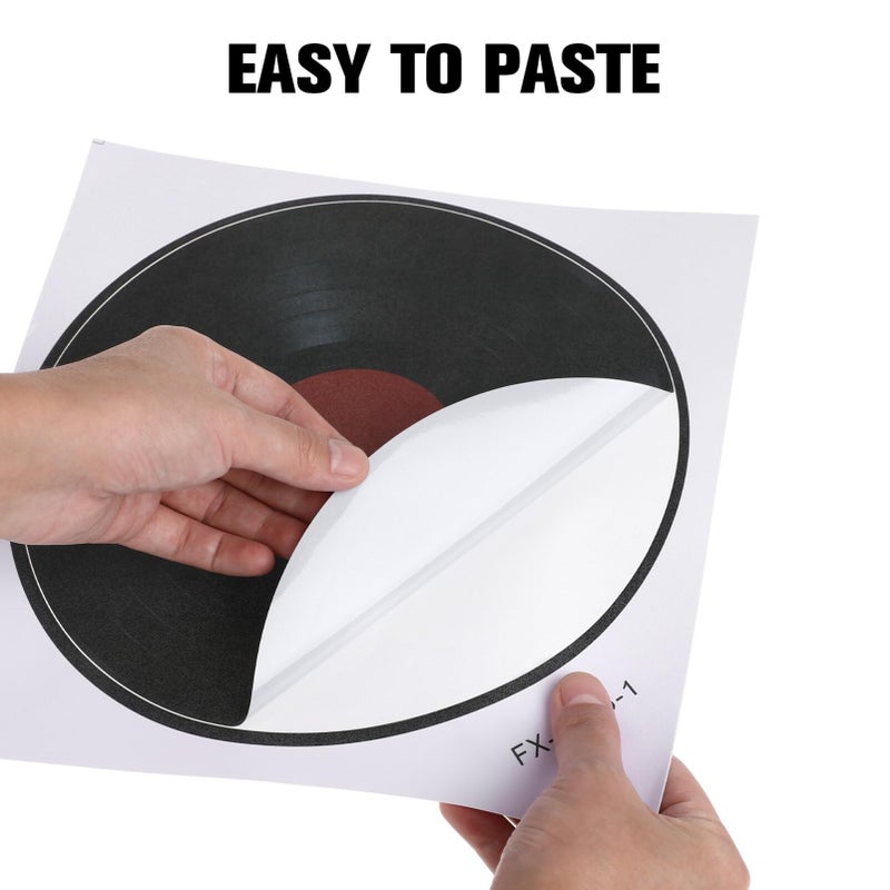 VOSAREA 8pcs Vinyl Record Wall Stickers Vintage Fake Record Wall Decals Decorative Vinyl Record Wall Ornaments for Music Party Room Home Cafe Bar Decor - Image 4