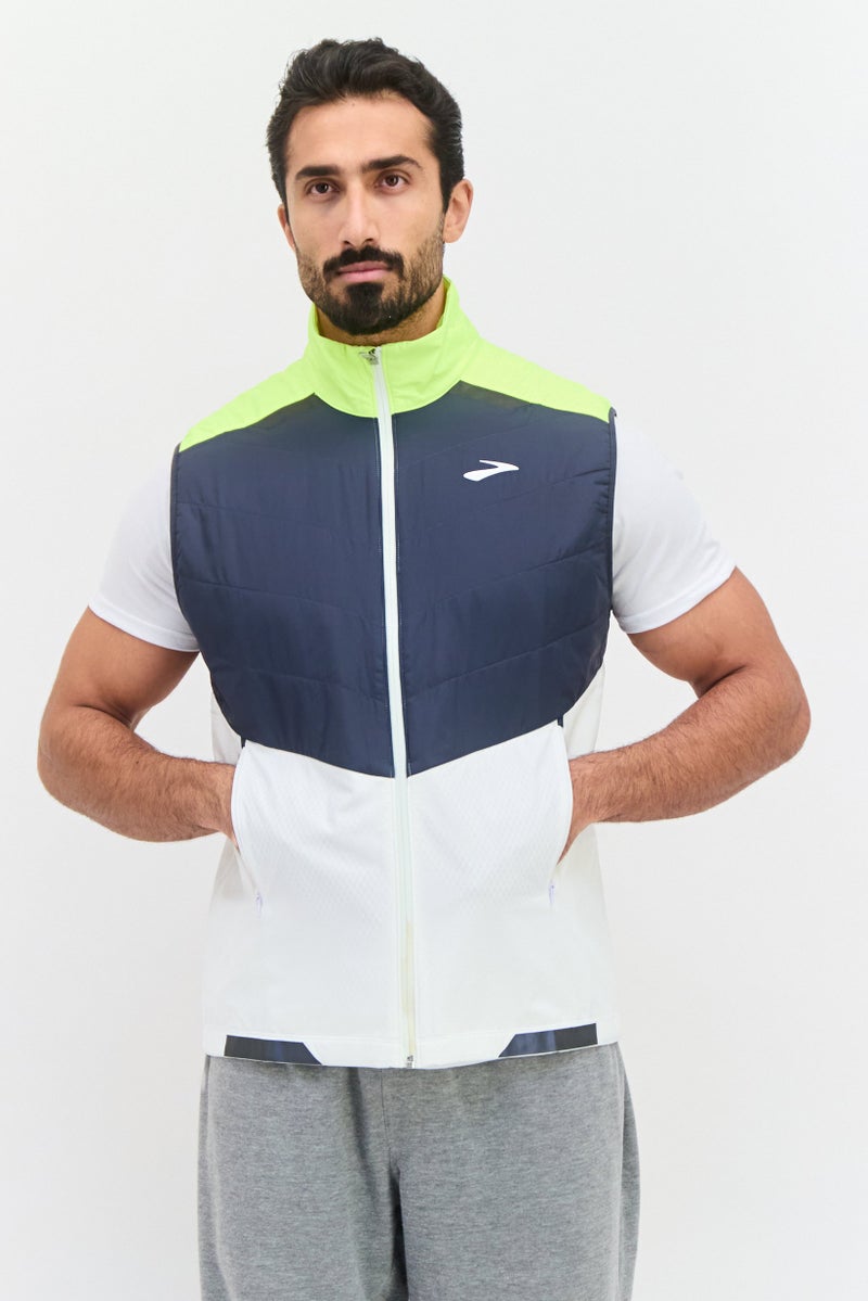 Brooks سترة جري بدون أكمام للرجال، رياضية، لون ليموني - Image 1