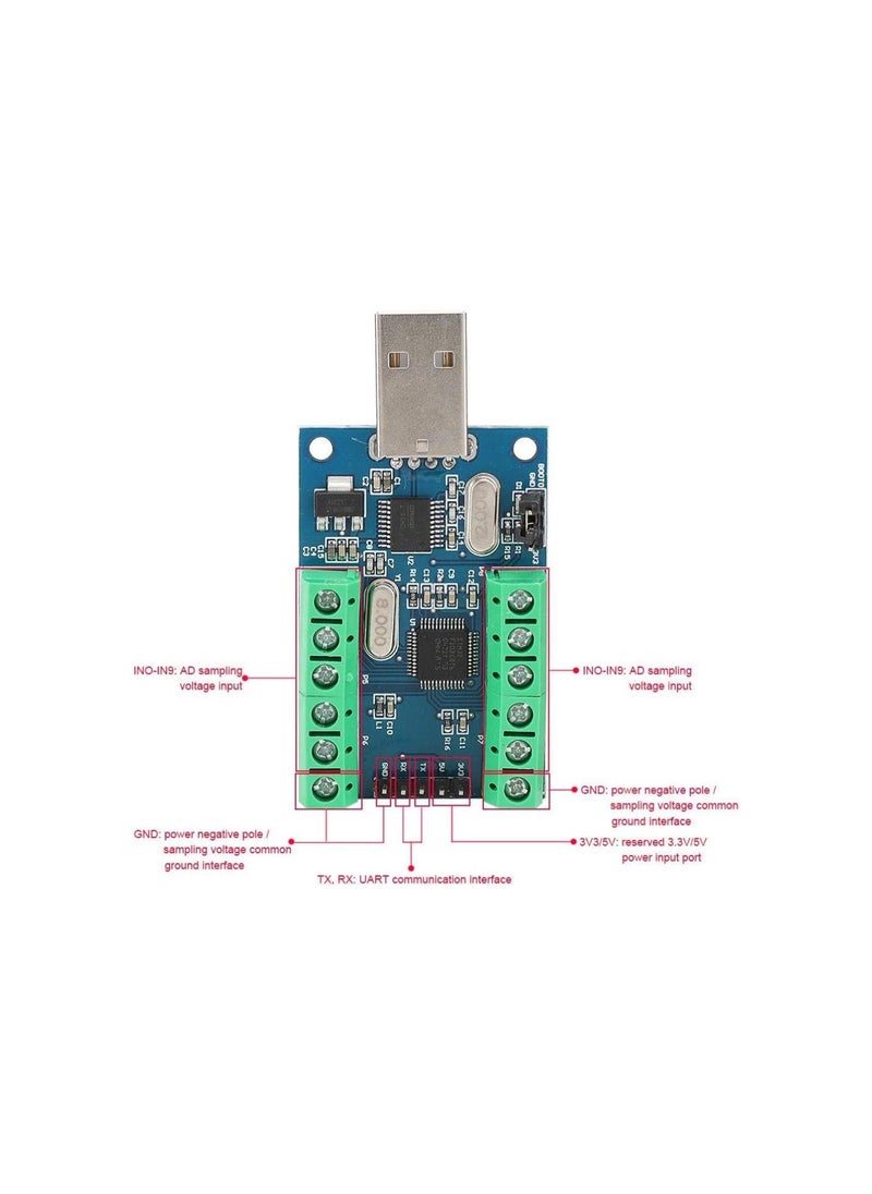 Mini USB Data Acquisition ADC Module,USB Interface 10 Channel 12Bit STM32 Communication ADC Module