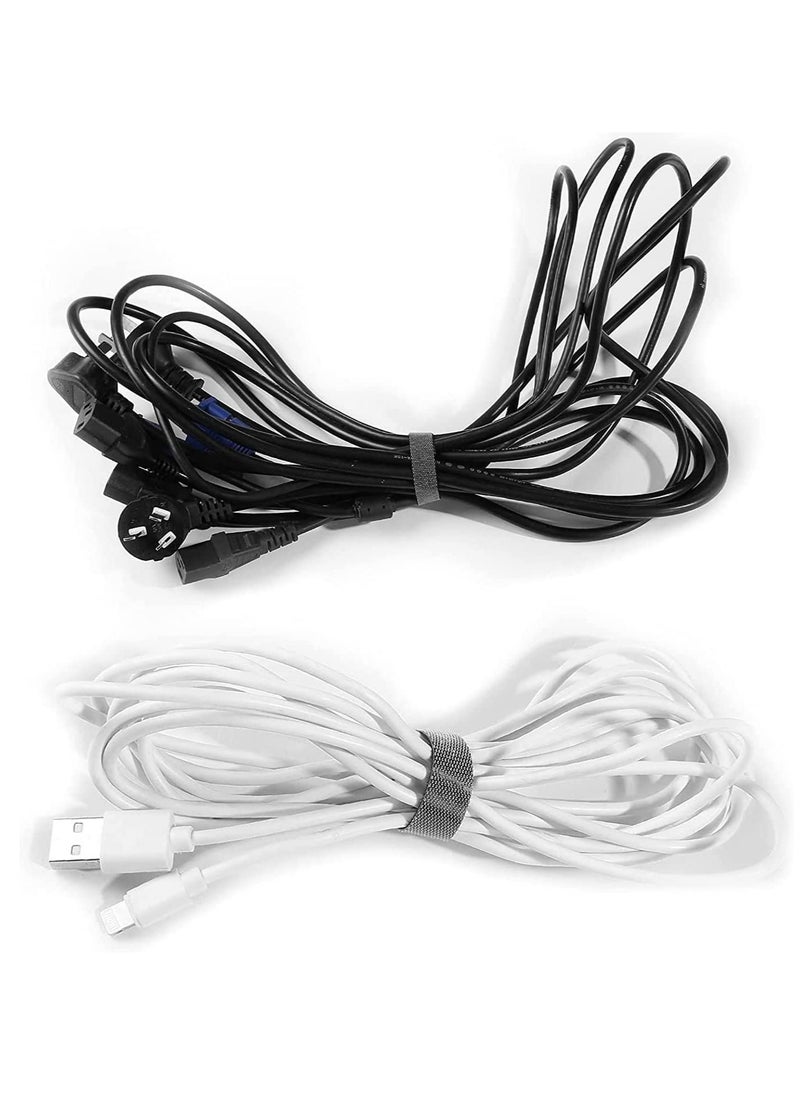 TYCOM Cable Tidy Management, Fastening Tape Sticky Strips Hook Loop Reusable and Flexible Wire Ties Cable Organizer for Computer, TV, Power and Other Cables - Black 10Meter  - Image 3