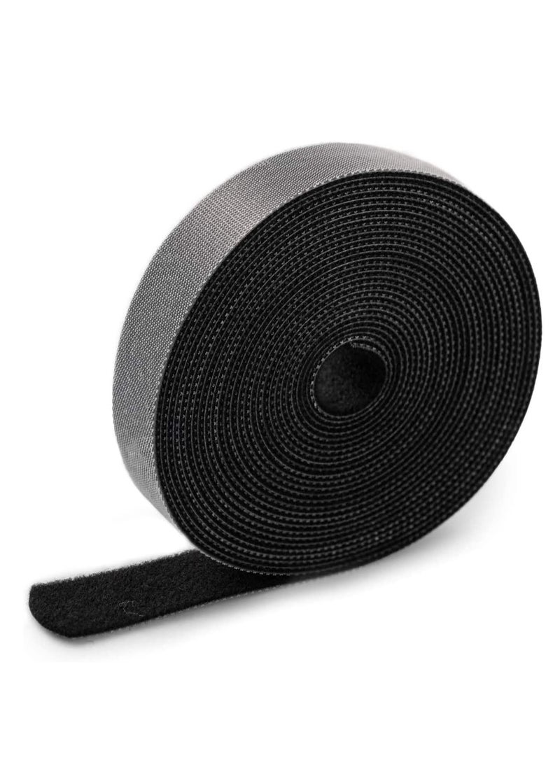 TYCOM Cable Tidy Management, Fastening Tape Sticky Strips Hook Loop Reusable and Flexible Wire Ties Cable Organizer for Computer, TV, Power and Other Cables - Black 10Meter  - Image 1