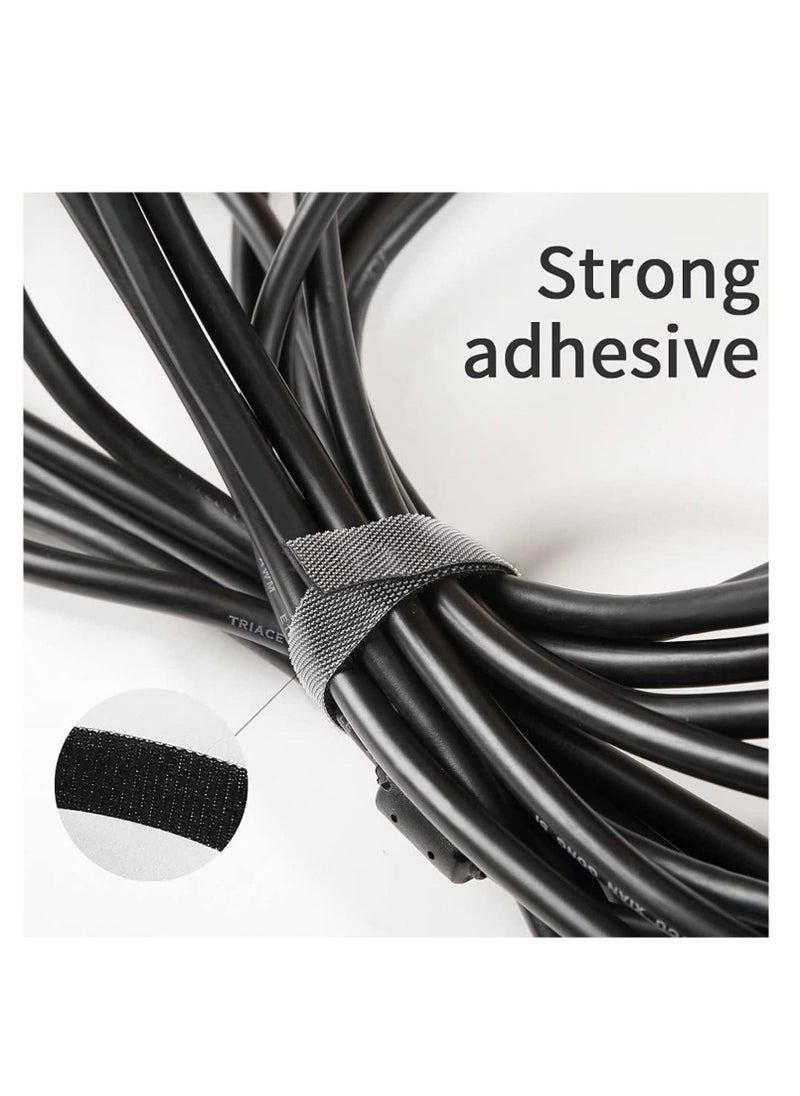 TYCOM Cable Tidy Management, Fastening Tape Sticky Strips Hook Loop Reusable and Flexible Wire Ties Cable Organizer for Computer, TV, Power and Other Cables - Black 10Meter  - Image 2
