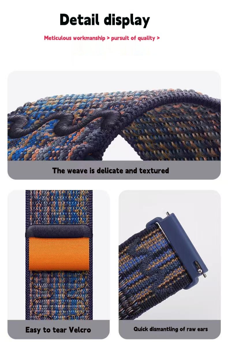 DKNG 4PCS Nylon Strap Huawei Watch GT5, GT4 Nylon Strap Replacement Strap Dark Black/Black with Blue/Royal Blue with Orange/Green with Orange - Image 3