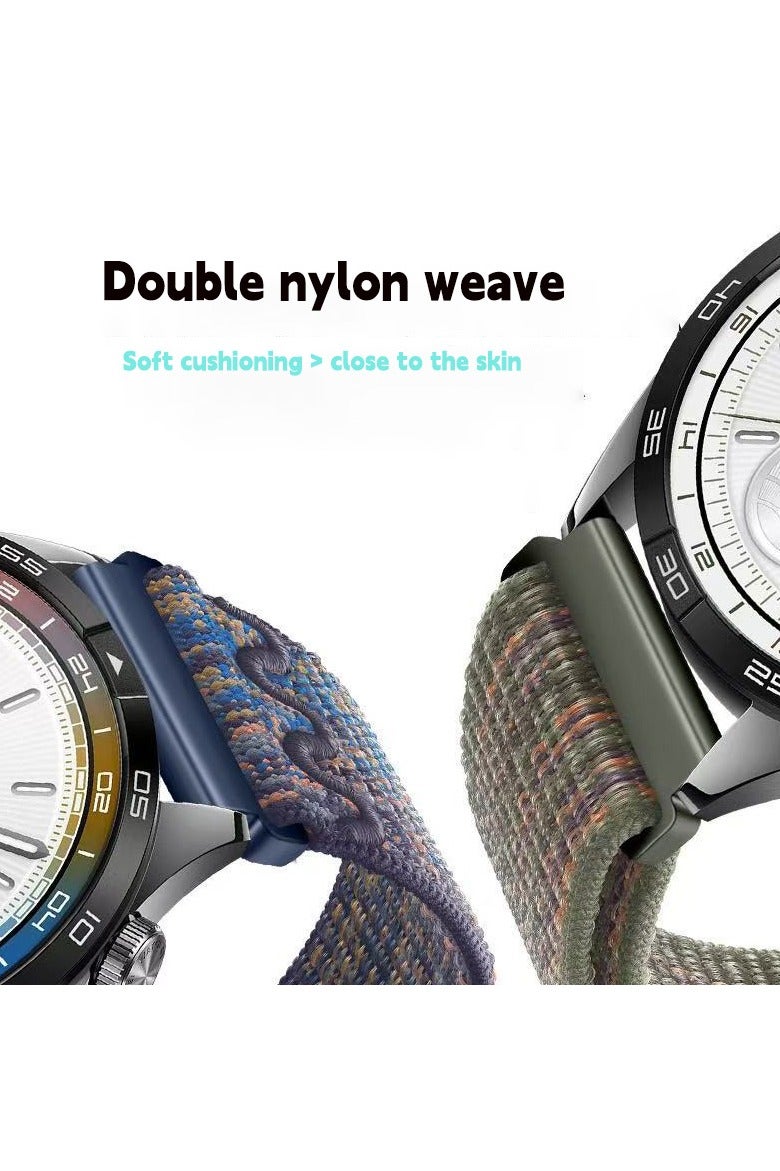 DKNG 4PCS Nylon Strap Huawei Watch GT5, GT4 Nylon Strap Replacement Strap Dark Black/Black with Blue/Royal Blue with Orange/Green with Orange - Image 5