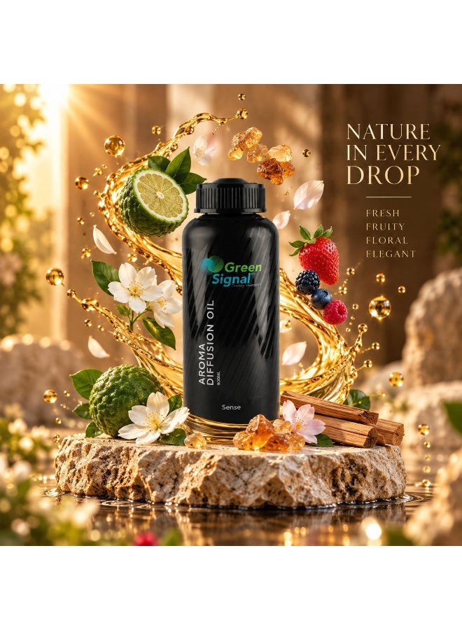 Green Signal Sense Fragrance Oil 500ml – Elegant & Soft Scent for Diffusers & Humidifiers – Long-Lasting Concentrated Aroma - Image 3