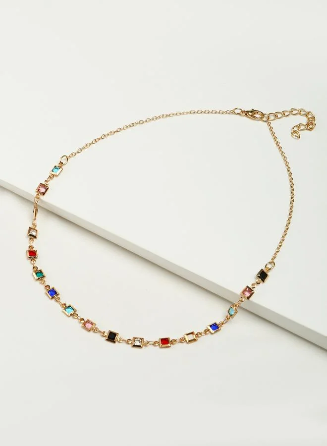 تايك تو Rhinestone Necklace