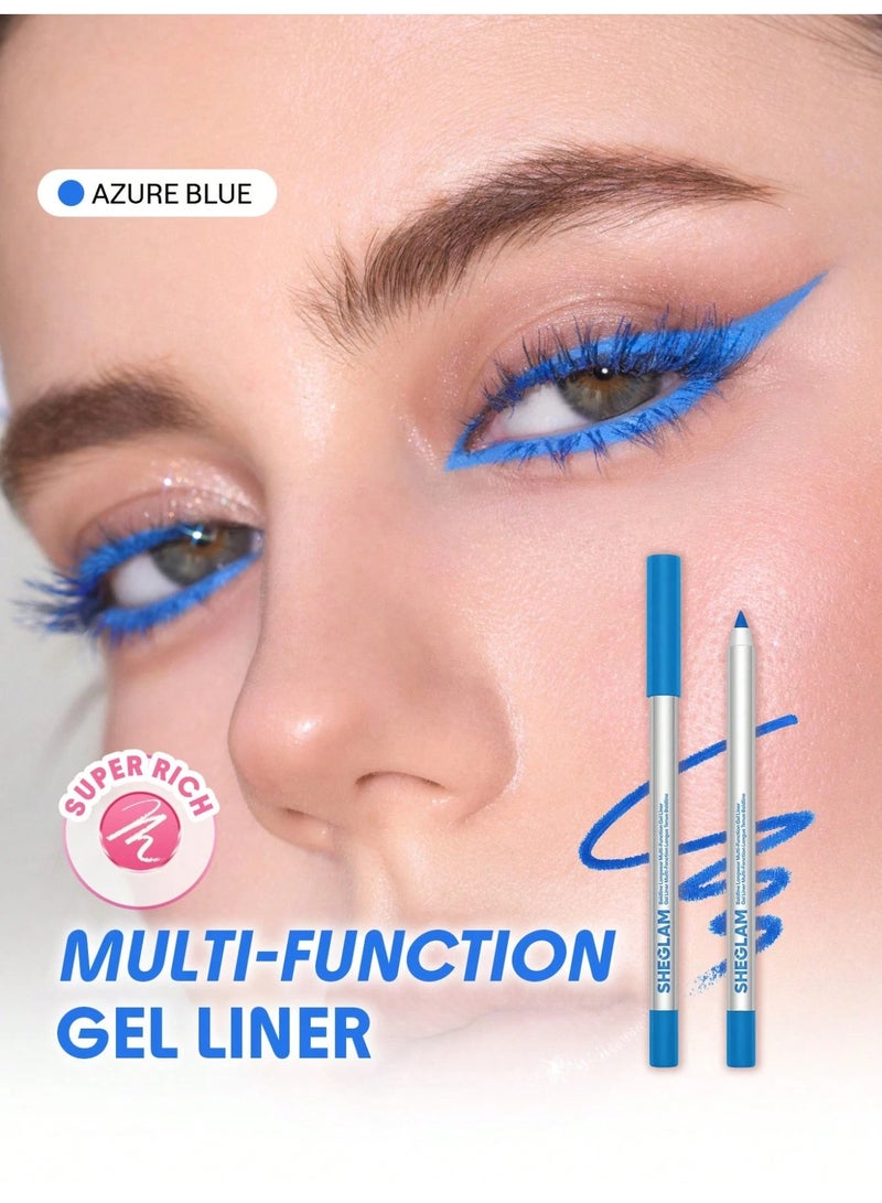 شيجلام Boldline Longwear Multi-Function Gel Liner- Azure Blue Kohl Kajal Azure Blue - Image 2