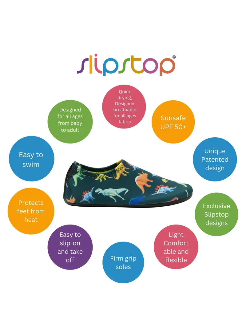 Slipstop Navy Blue Slipstop Dino Kids Non Slip Water and Beach Shoes Lightweight Quick Dry Swim Ready Footwear for Babies and Children for Men | Best Price UAE