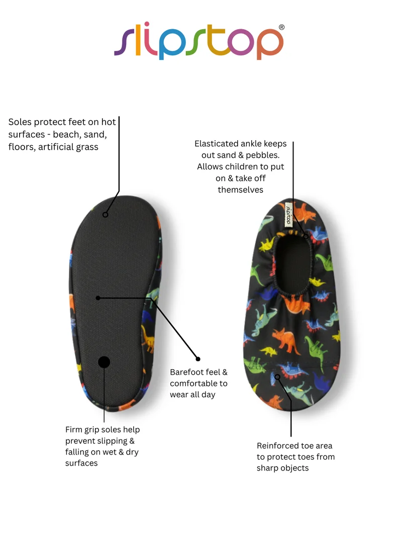 Slipstop Navy Blue Slipstop Dino Kids Non Slip Water and Beach Shoes Lightweight Quick Dry Swim Ready Footwear for Babies and Children for Men | Best Price UAE