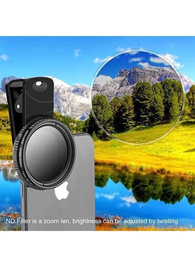 erorex - Neewer 37Mm Clip On Nd 2 400 Cellphone Camera Lens Filter Kit Adjustable Neutral Density Filter With Phone Clip For Iphone - Image 1