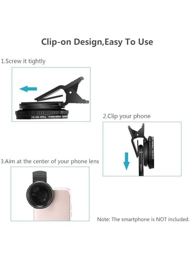 erorex - Neewer 37Mm Clip On Nd 2 400 Cellphone Camera Lens Filter Kit Adjustable Neutral Density Filter With Phone Clip For Iphone - Image 1
