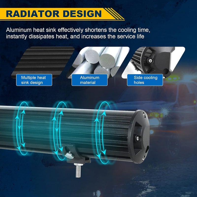 RIGIDON ريجيدون شريط مصباح عمل LED 45 سم 252 واط، 12 فولت 24 فولت منحدر 4x4، مقاوم للماء IP67 للطرق الوعرة سيارات شاحنات جرار، ضوء ضباب 6000 كلفن جودة مضادة لرطوبة التآكل - Image 4