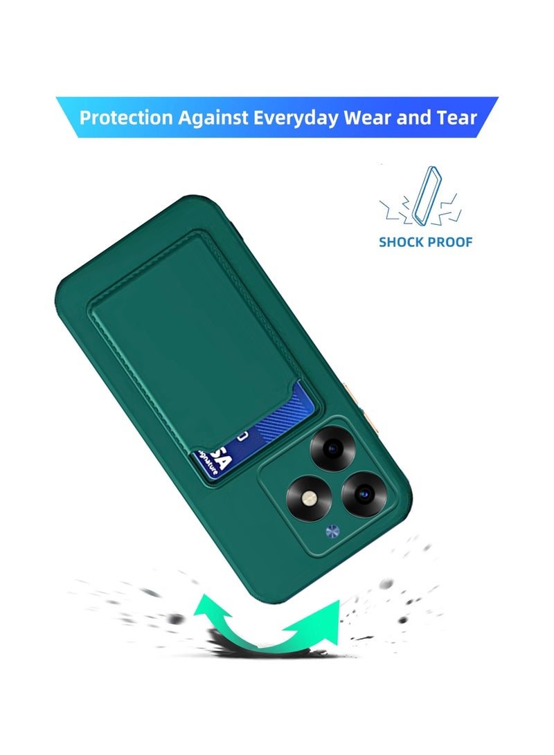 Handy Card Slot Holder Slim Fit Protective Silicone Case For Itel S23 Plus -Green - Image 5