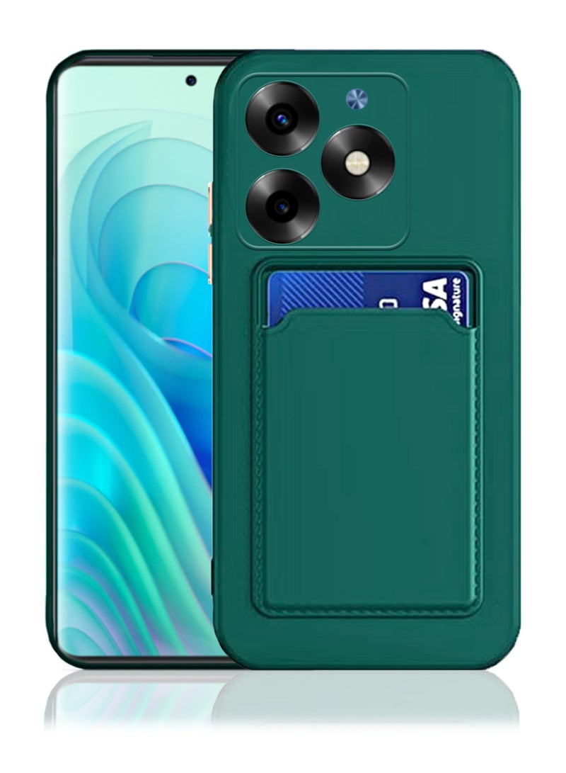 Handy Card Slot Holder Slim Fit Protective Silicone Case For Itel S23 Plus -Green - Image 1