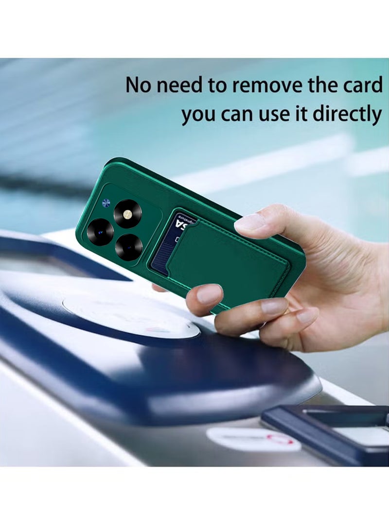 Handy Card Slot Holder Slim Fit Protective Silicone Case For Itel S23 Plus -Green - Image 2