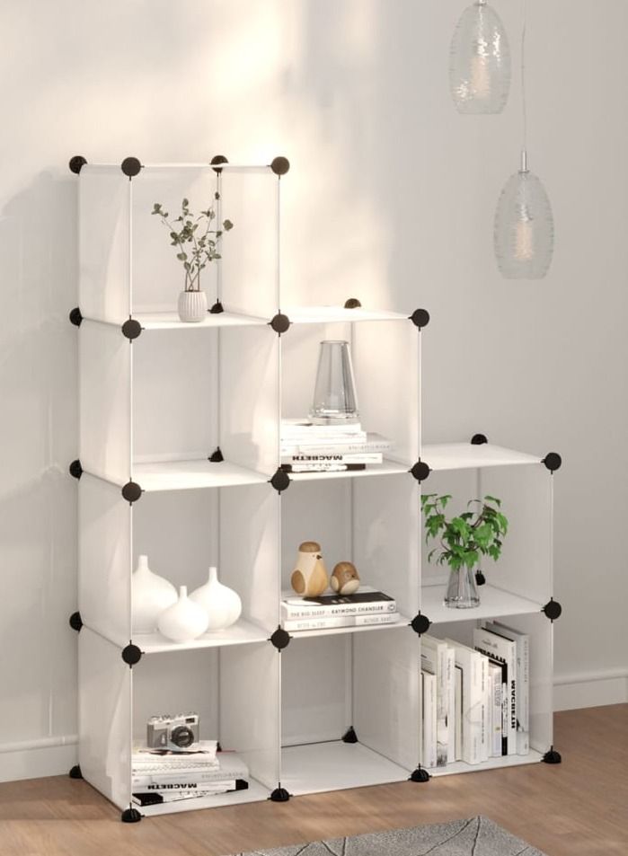 9-Cube Shoe Rack, DIY Plastic Storage Organizer - Image 3