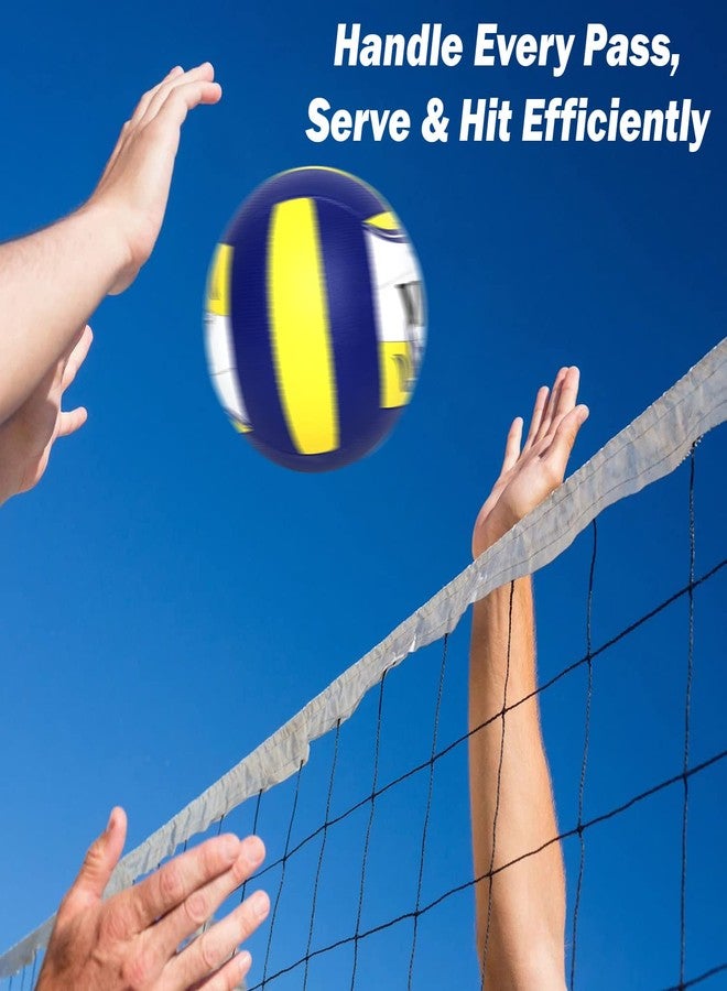 Vicky Nemo Volleyball Exquisite Craft & High Resistant Hand Sewn P.U. Leather Built Ideal Ball for Competition- Blue/Yellow/White - Image 3
