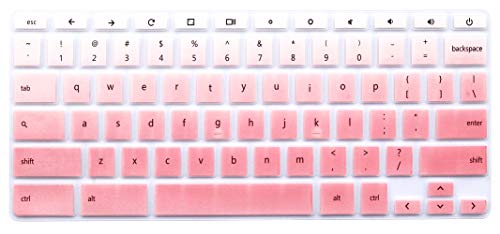 UHamn Keyboard Cover Compatible for HP Chromebook 14 G2 G3 G4 Series & HP Chromebook 14-ak 14-ca 14-db 14-X Series & HP Chromebook 11 G2/G3/G4/G5/G6 EE Series & HP Chromebook x360 11.6" - Pink Ombre - Image 1
