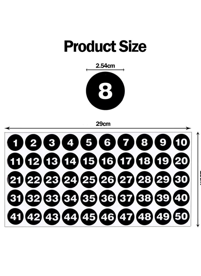 Oasisgalore 10 Sheets 1 to 50 Number Stickers Waterproof Number Labels for Indoor Outdoor Daily Storage Uses  - Image 5