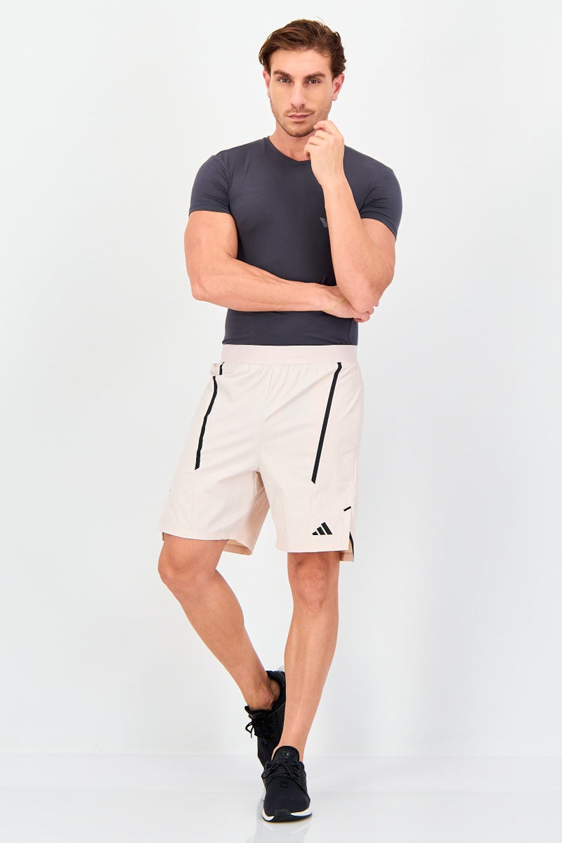 Adidas Men 7 Inseam Sportswear Fit Brand Logo Training Shorts, Light Peach - Image 2