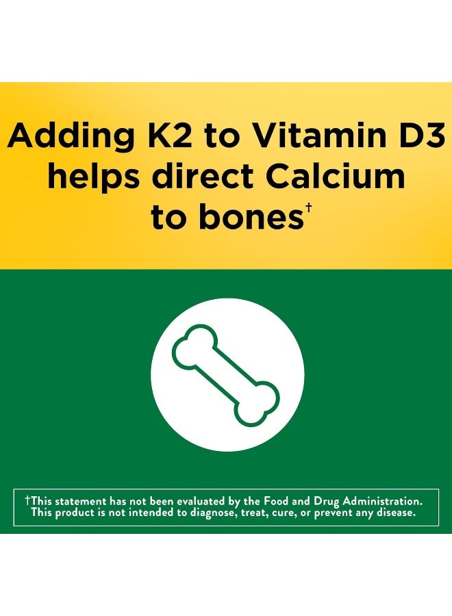 Nature Made Vitamin D3 K2, 5000 IU (125 mcg) Vitamin D, Dietary Supplement for Bone, Teeth, Muscle and Immune Health Support, 30 Softgels, 30 Day Supply - Image 3