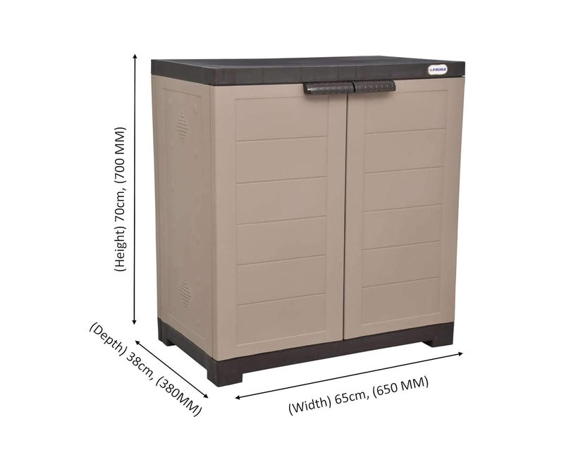 Prima Delta 1 Plastic Cabinet for Shoe Storage | Space Organizer | Shoe Rack | for Living Room Home & Office in Camel & Brown Color - Image 2