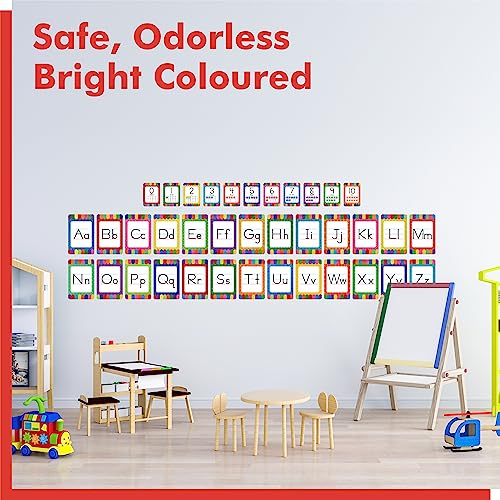 Gethelud Alphabet Bulletin Board Set, 37 PCS ABC Wall Decorations 26 Upper/Lower Case Letters plus 0-10 Numbers Small Posters for Preschool, Kindergarten Classroom Playroom Bedroom Decorations for Students - Image 5
