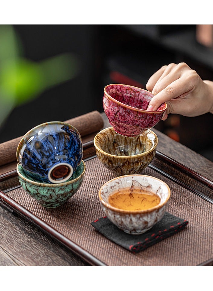 5 - Piece Vintage Ceramic Tea Cup Set with Exquisite Gift Box, 120ML Each Different Design  - Image 2