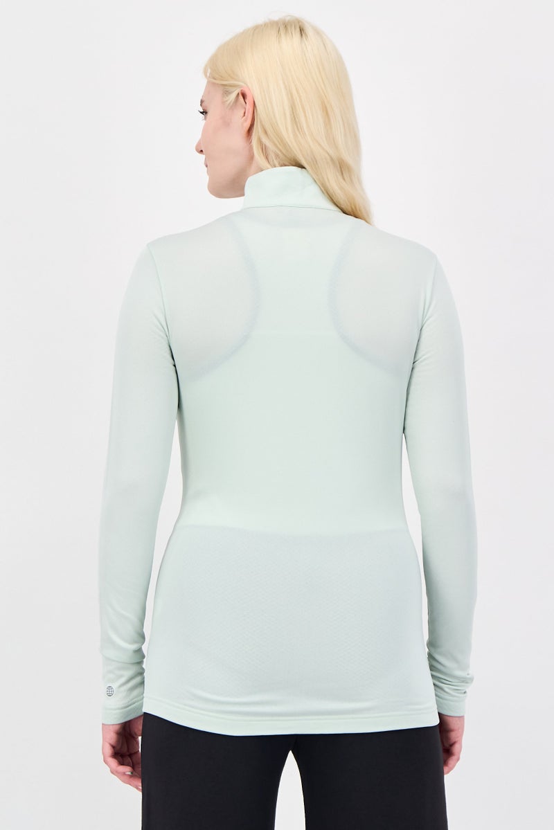 Adidas Women Slim Fit Long Sleeve Full Zip Outdoor Sweatshirt, Sage Green - Image 4