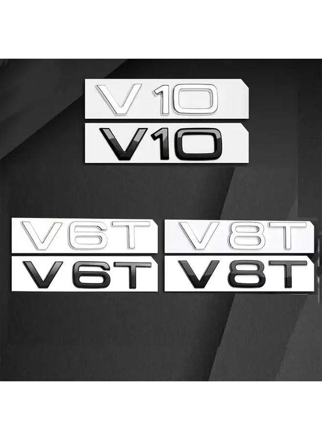 3D ABS V6T Car Front Side Wing Emblem Trunk Sticker Black For Audi A4 A5 A6 Q3 Q5 Q7 S4 S5 - Image 2