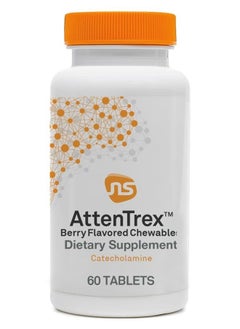 NeuroScience AttenTrex L-Tyrosine Chewable Tablets with Vitamin B6 - Supports Attention, Energy + Focus for Adults, Children, Teens - Supplement to Help Fight 'Brain Fog' (60 Berry Flavored Chews) 