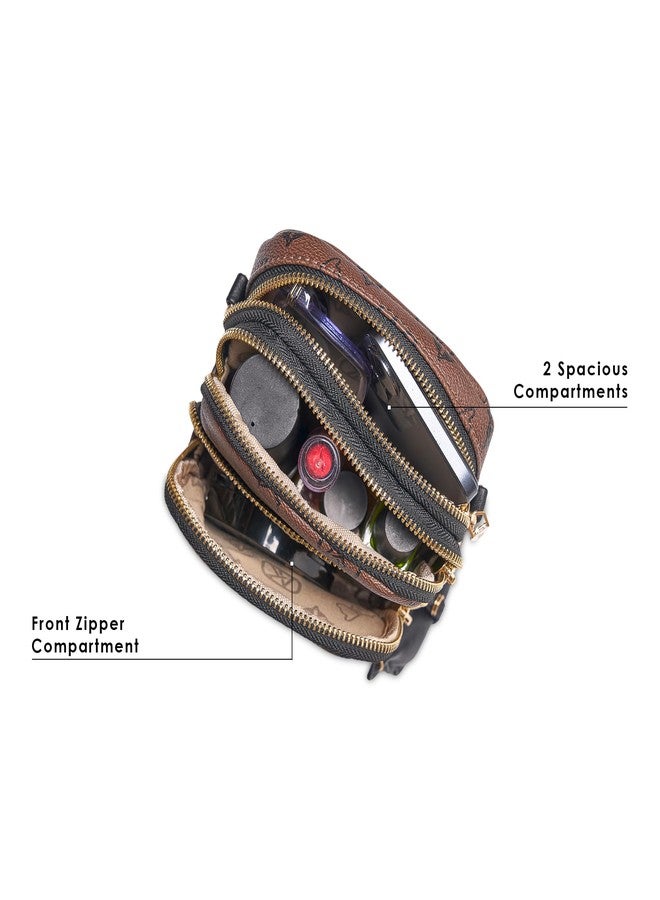 Akiki London Women's Dalston 14 Sling Bag|comes with Dog Charm|Webbed Strap with branding|2 compartments|Vegan Leather Material|Crossbody Sling Bag for Women - Image 5