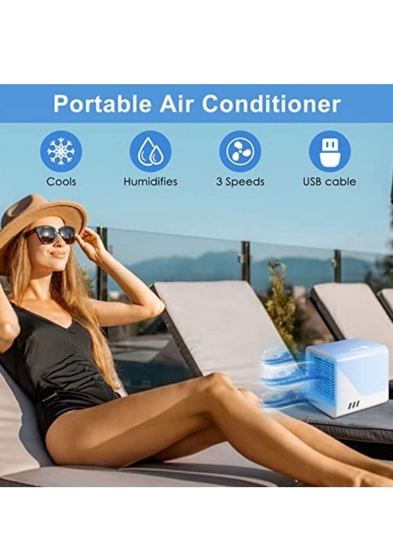 Cool Baby COOLBABY Portable Air Conditioner Personal Cooling Fan Large Capacity Water Tank Quiet Mini Air Conditioner Desktop Cooling Fan For Home Bedroom Travel and Office Energy Rating A - Image 3