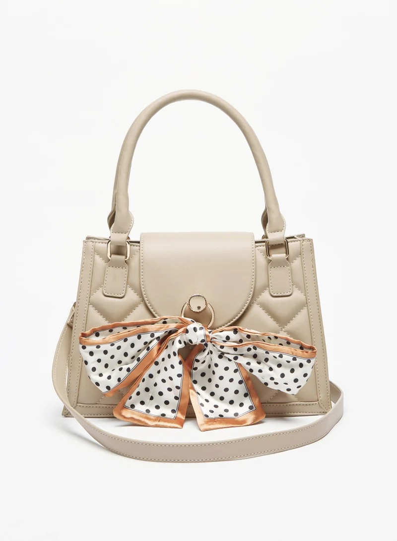 Flora Bella Quilted Tote Bag with Bow Detail