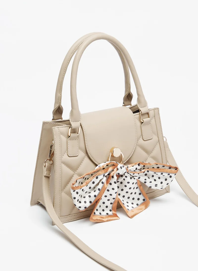 Flora Bella Quilted Tote Bag with Bow Detail