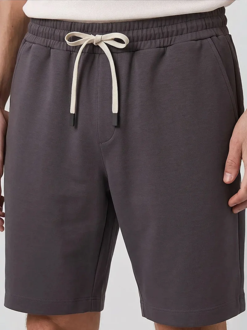 Tommylife Charcoal Grey TOMMY Men's Polyester-Elastane Shorts for Men | Best Price UAE