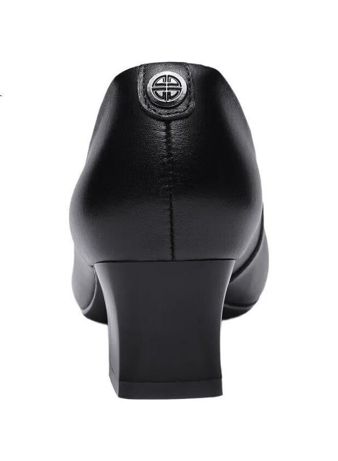 Strongman Women'S High Heels Commuter Single Shoes 5Cm Chunky Heel Business Shoes Jda170007 Black Size 40 - Image 3