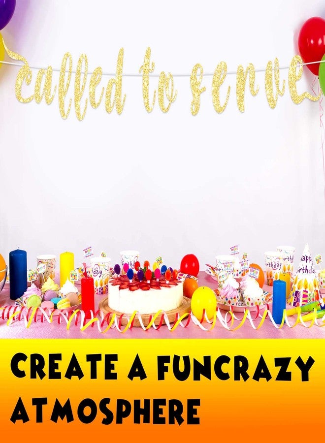 DZTRELFK Called To Serve Banner Backdrop Background Photo Booth Props Gold Glitter LDS Missionary Call Mission Call Theme Decor for Mission Farewell Party Back to School Party Favors Supplies Decorations - Image 5