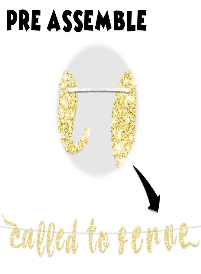 DZTRELFK Called To Serve Banner Backdrop Background Photo Booth Props Gold Glitter LDS Missionary Call Mission Call Theme Decor for Mission Farewell Party Back to School Party Favors Supplies Decorations - Image 2