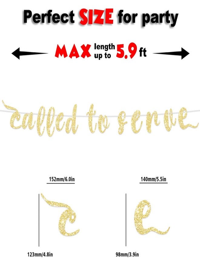 DZTRELFK Called To Serve Banner Backdrop Background Photo Booth Props Gold Glitter LDS Missionary Call Mission Call Theme Decor for Mission Farewell Party Back to School Party Favors Supplies Decorations - Image 3