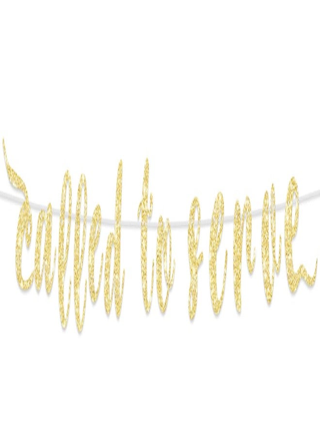 DZTRELFK Called To Serve Banner Backdrop Background Photo Booth Props Gold Glitter LDS Missionary Call Mission Call Theme Decor for Mission Farewell Party Back to School Party Favors Supplies Decorations - Image 1
