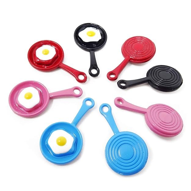 9Carat 24PCS for Food Pendant Charms Alloy Frying Pan with Egg Enamel Charms for Earrings Bracelets DIY Jewelry Making - Image 1