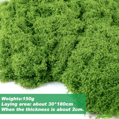 Draupnir Fake Green Moss for Plants Indoor, 5.3OZ Fake Moss for Crafts Preserved for DIY Decorative mossTable Centerpieces Decor Fairy Garden Floral Wedding (150g) - Image 2